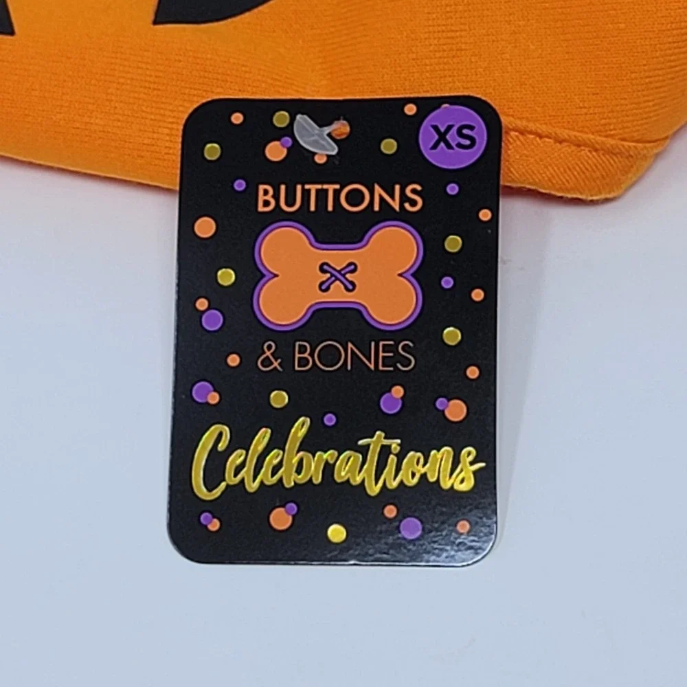 Buttons & Bones Celebrations Halloween Dog Costume Jacket Orange Pumpkin Size XS